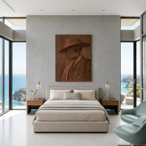 Modern Cowboy Portrait Wall Art For Home Office