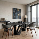 Modern Oval Dining Table With W-shape Leg For Kitchen