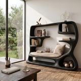 Organic Window Seat Bookcase For Cozy Reading Space