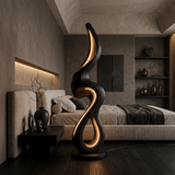 Minimalist Curved Lamp With Shelf For Lounge