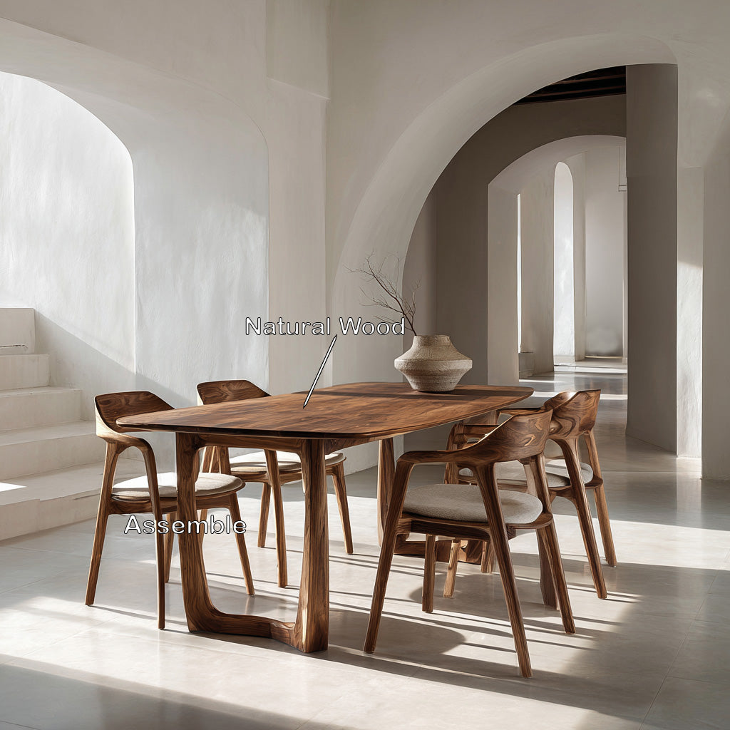 Organic Modern Dining Table With Sculptural Base For Dining Room