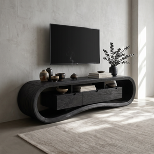 Modern Sculptural TV Stand For Luxury Minimalist Living Room