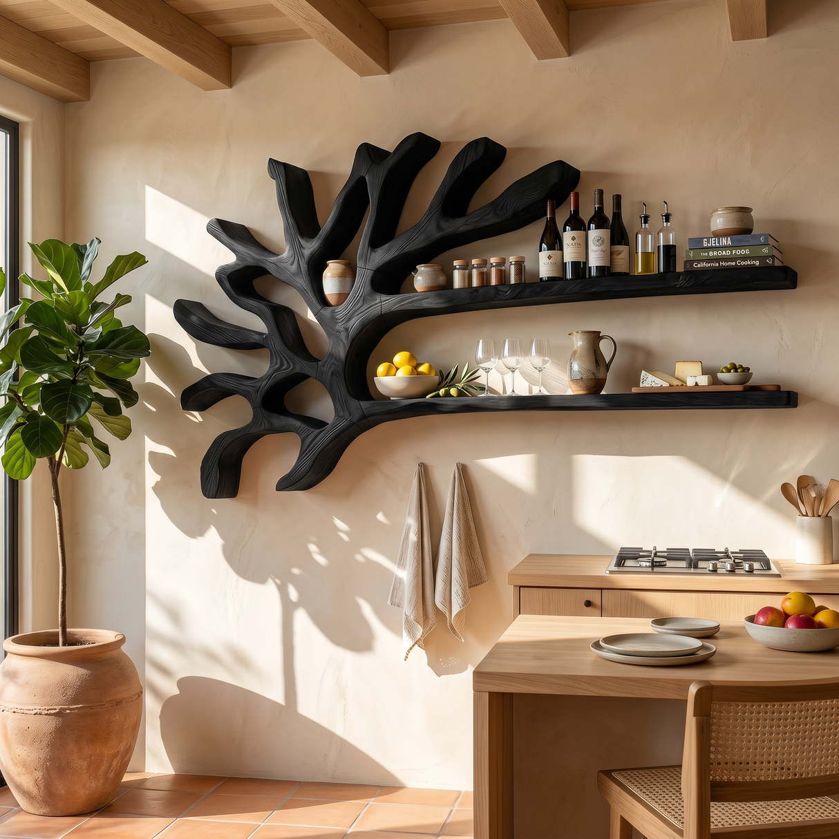 Industrial Wall Wine Rack For Entryway Beverage Arrangement Unit