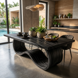 Boho Statement Table For Indoor Pool Dining Area