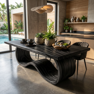 Boho Statement Table For Indoor Pool Dining Area