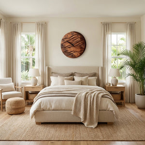 Organic Modern Wood Wave Wall Clock For Living Room