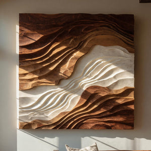 Contemporary Sculptural Wave Wall Art For Living Room