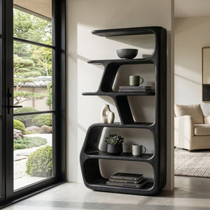 Rustic Wooden Standing Shelf For Apartment Storage