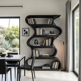Contemporary Bookshelf With Rounded Tiers For Living Room