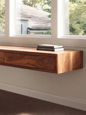 Modern Floating Desk With Drawers For Home Office