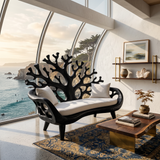 Modern Coral Tree Back Bench For Patio Interior Space