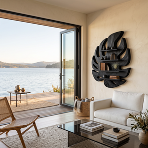 Modern Wooden Leaf Floating Bookshelf For Living Room