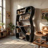 Scandinavian Sculptural Bookshelf Storage Organizer For Living Room