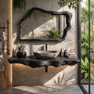 Live Edge Floating Vanity For Bathroom Interior