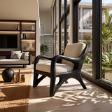 Organic Wood Reading Chair with Contemporary Artistic Form