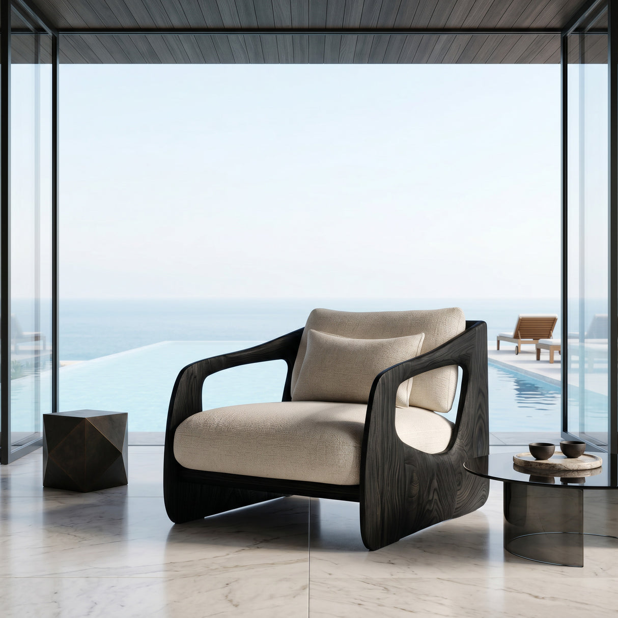 Contemporary Wooden Armchair For Cozy Living Room