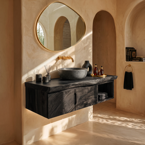 Organic Storage Bathroom Cabinet Modern Ensuite
