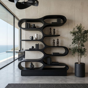 Organic Sculptural Bookcase For Designer Living Room