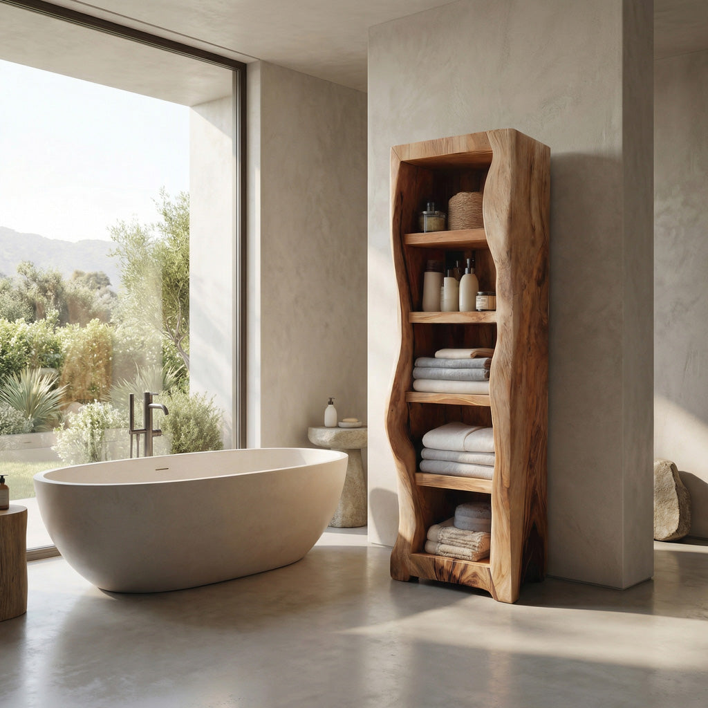 Minimal Wooden Bathroom Storage Cabinet For Bathroom Decor