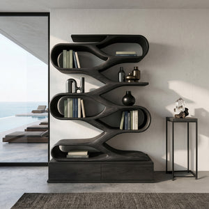 Modern Curved Display Bookshelf For Home Office