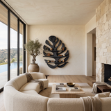 Wood Monstera Leaf Bookshelf For Modern Minimalist Home