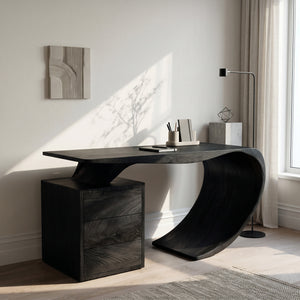 Modern Farmhouse Wood Desk For Home Office Corner