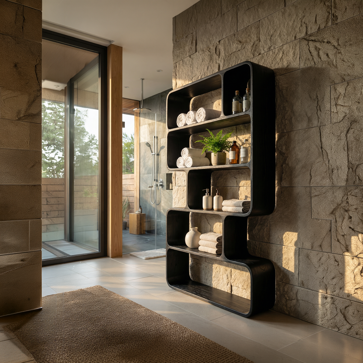 Organic Sculptural Bookshelf For Living Storage Display