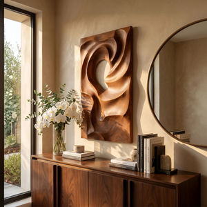 Mid Century Organic Wall Art Panel For Bedroom Interior