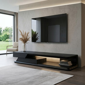 Modern TV Stand With Storage Shelves For Living Room