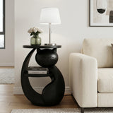 Whimsical Cat Shaped Wooden Side Table For Bedroom