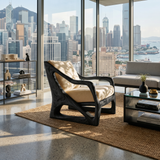 Modern Organic Wooden Armchair Luxury Living Space