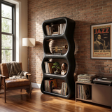 Contemporary Handcrafted Bookshelf Storage Organizer For Living Space