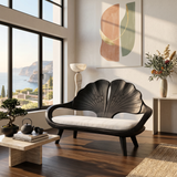 Minimalist Ginkgo Leaf Back Bench For Reading Interior Area