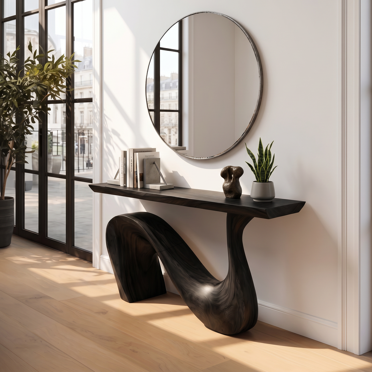 Modern Solid Wood Console Table For Living Room And Entryway Design