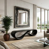 Modern Sculptural Natural Wood Bench For Entryway Decor Space