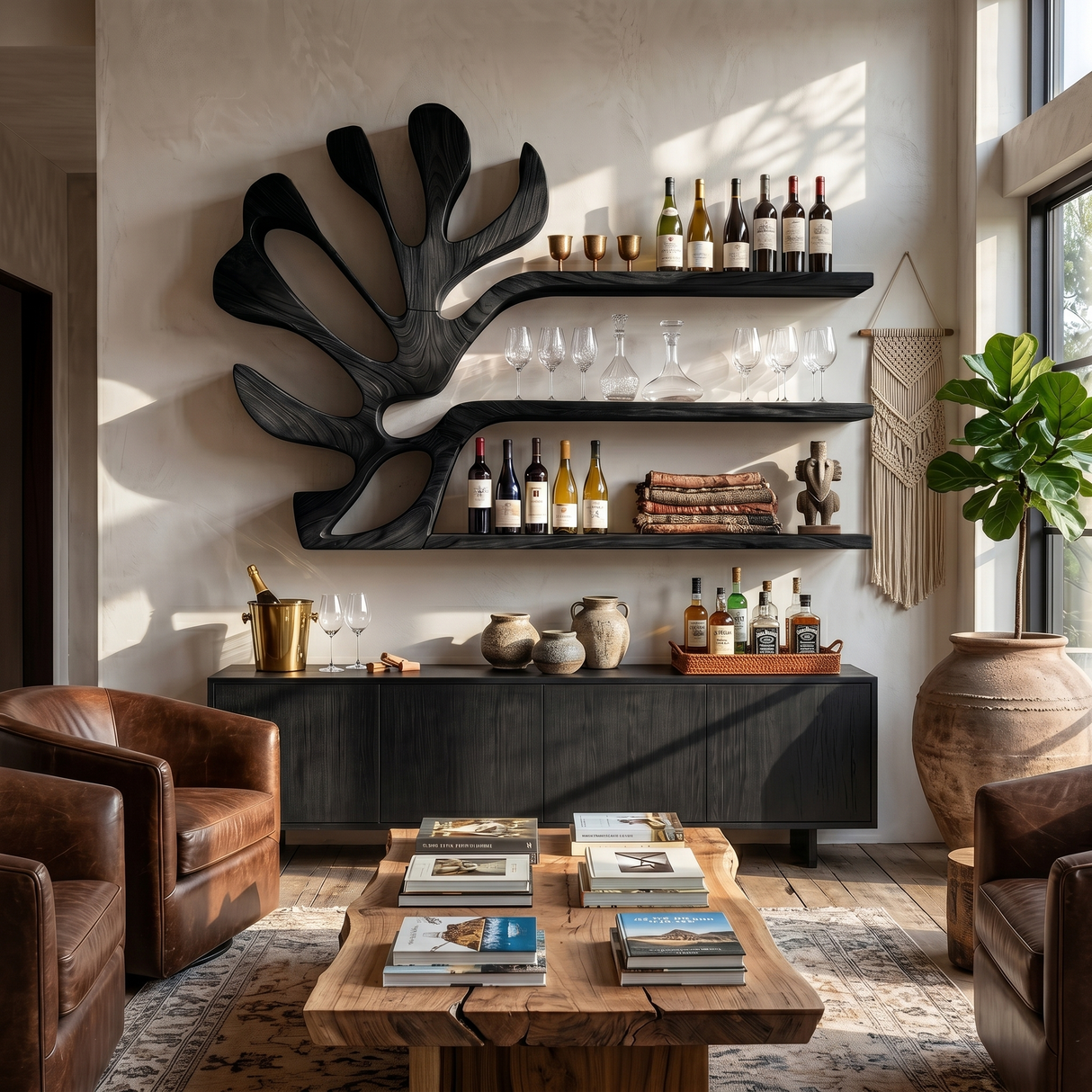 Rustic Wall Wine Rack For Breakfast Nook Bottle Arrangement