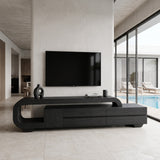 Modern Sculpted TV Console With Open Frame For Living Room