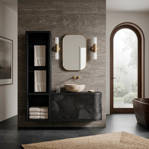 Organic Bathroom Vanity With L-shaped For Master Bathroom