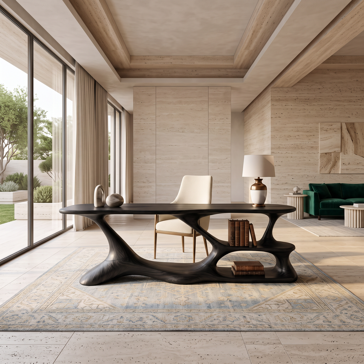 Modern Loop Base Writing Desk Bedroom Office
