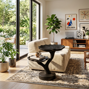 Handmade Sculptural Wooden Side Table For Cozy Space
