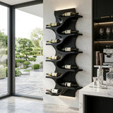 Rustic Natural Wood Wine Rack For Home Bar Wall Storage
