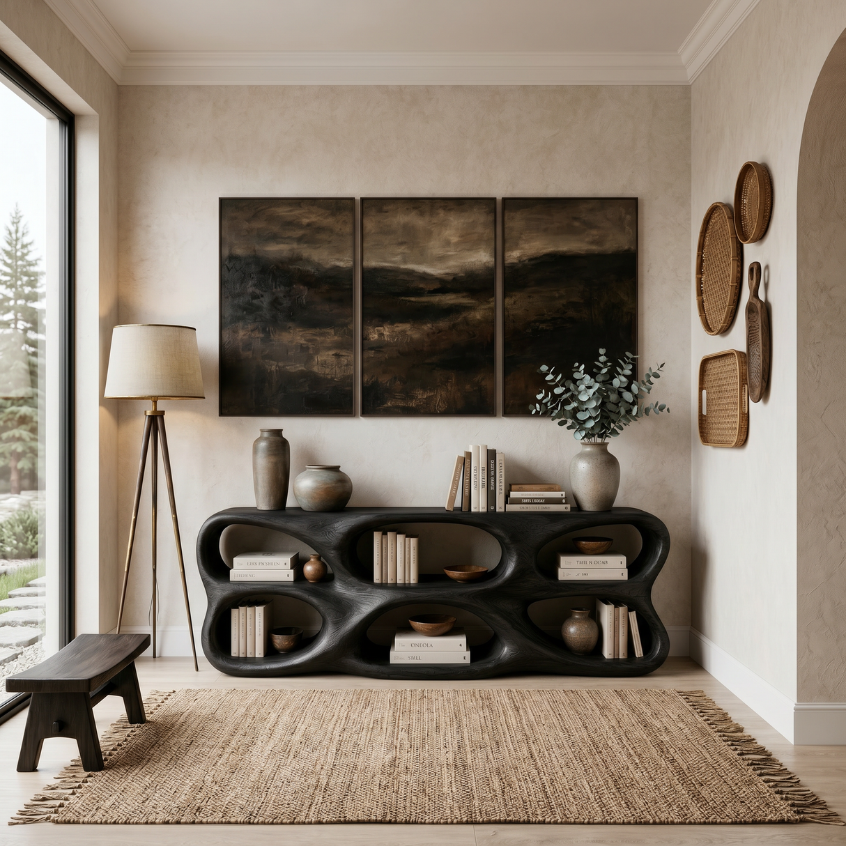 Organic Sculptural Console Table For Designer Entryway