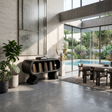 Contemporary Curved Record Player Stand Luxury Suite