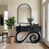 Sculptural Console Table With Spiral Base For Elegant Entryway