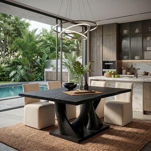 Modern Live Edge Kitchen Table For Garden Villa