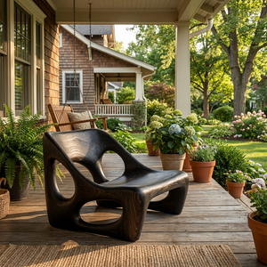 Organic Natural Wood Accent Chair For Living Room