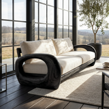 Modern Sculptural Wooden Sofa For Living Room
