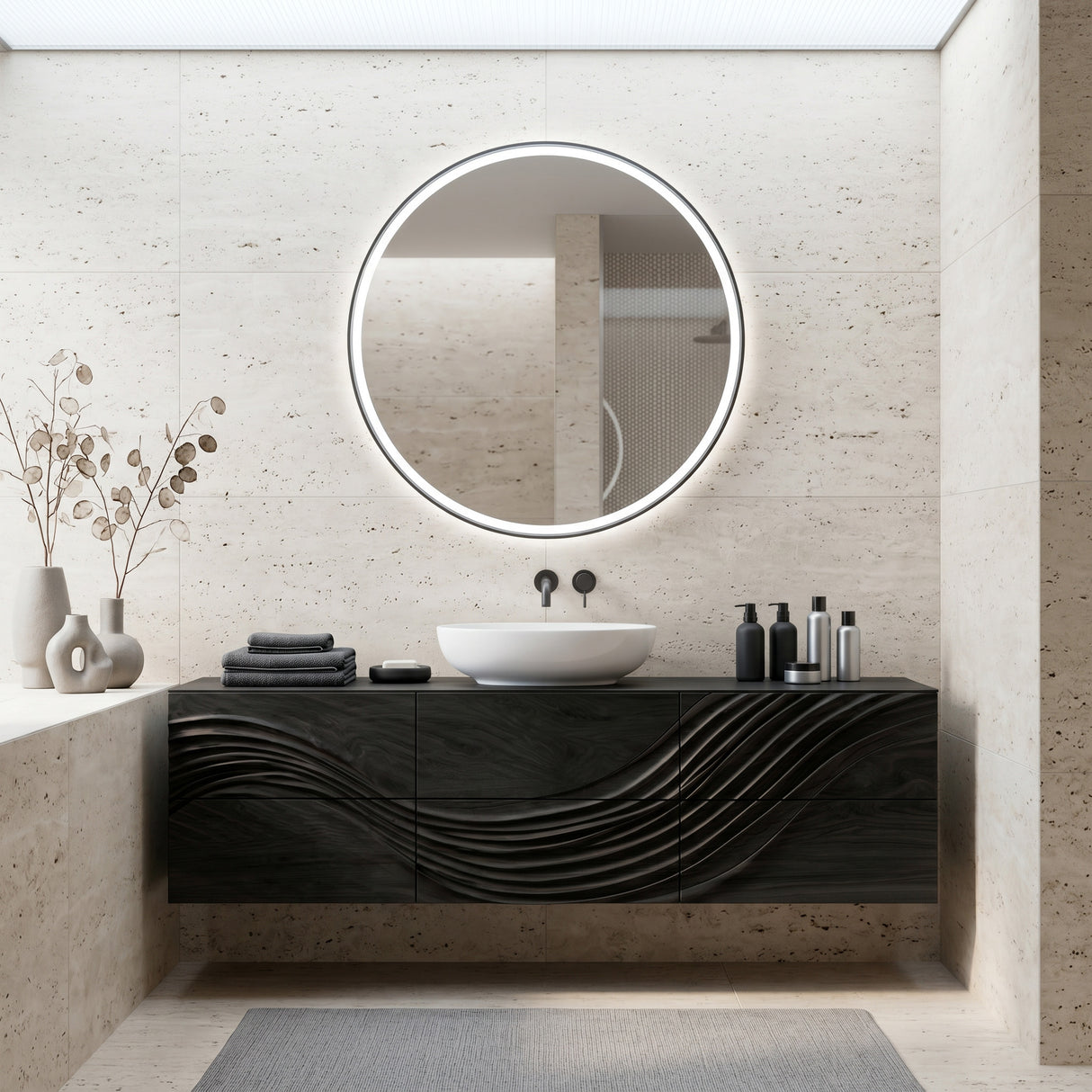 Modern Wave Floating Bathroom Vanity For Master Bathroom