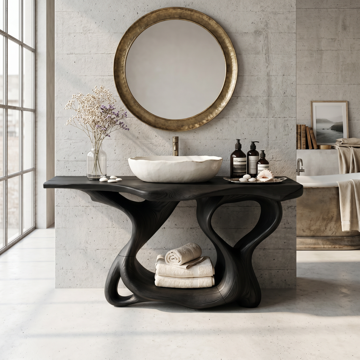 Rustic Solid Wood Vanity For Bathroom Furniture Decor
