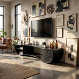 Modern Sculpted TV Stand For Media Corner
